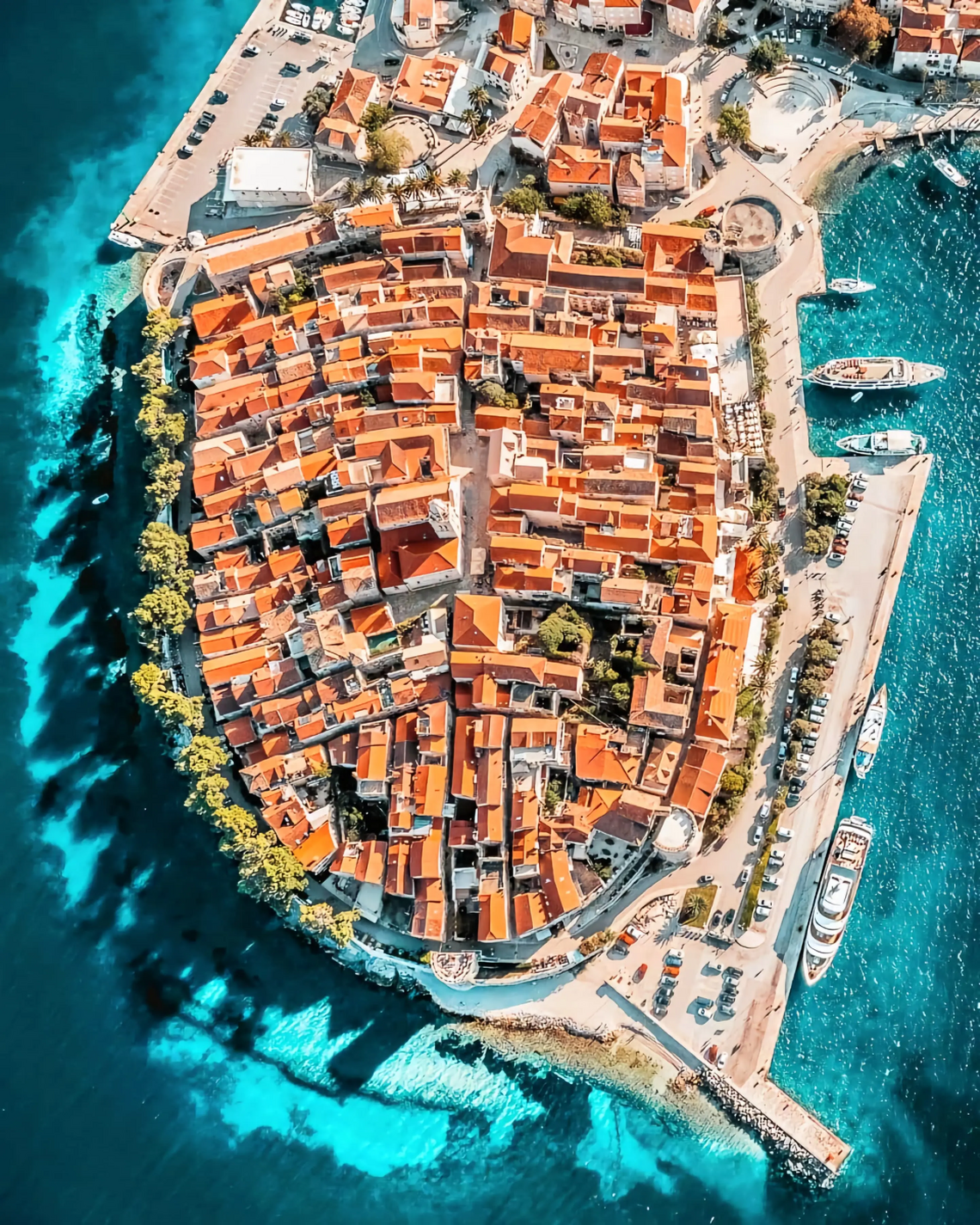 Korčula from a Bird's-Eye View