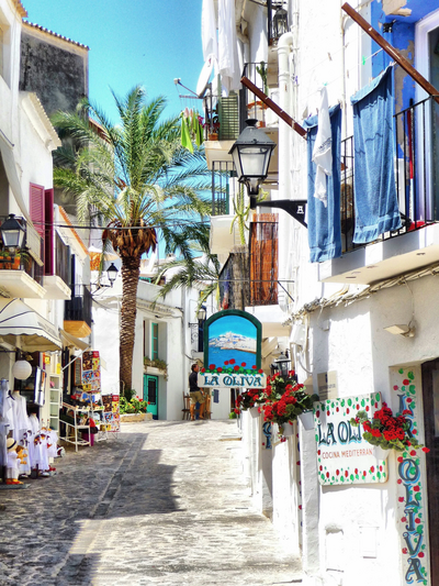 Alley in the Old Town of Dalt Vila, Ibiza